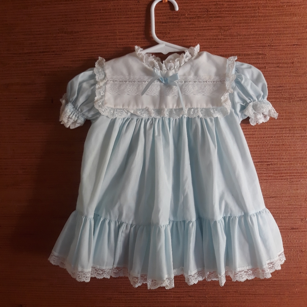 Baby Girl Vintage Blue Princess Full Circle Dress